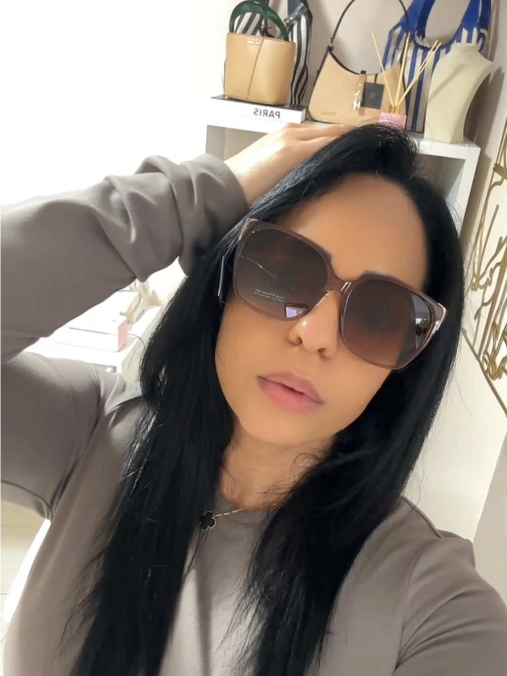 Brown Gradient Oversized Women’s Sunglasses